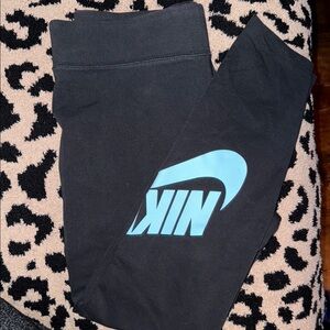 Nike Black and Blue Athletic Leggings